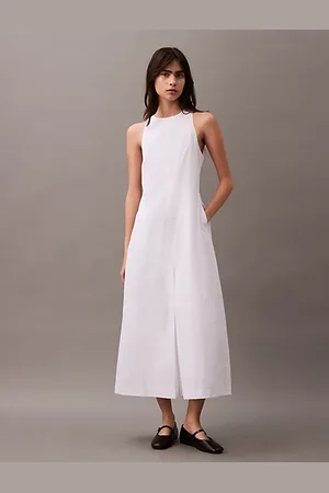 Calvin Klein Cotton Poplin Sleeveless Midi Dress