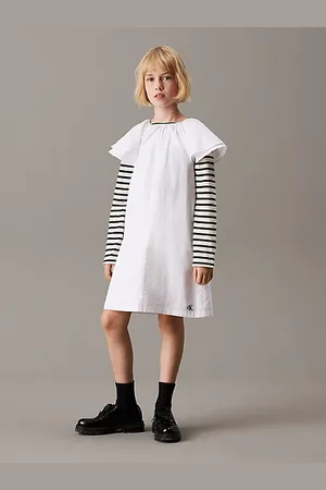 Calvin Klein Loose Poplin Ruched Dress