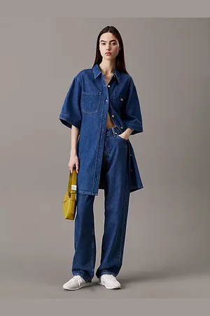 Calvin Klein Cotton Linen Shirt Dress