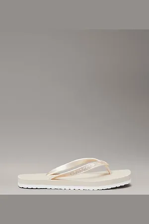 Calvin Klein Metallic Square Toe Flip Flops