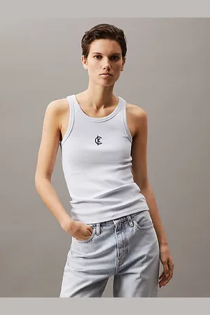 Calvin Klein Ribbed Cotton Logo Tank Top