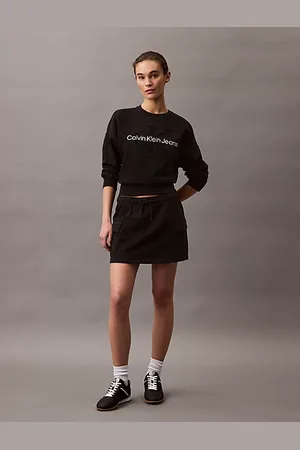 Calvin Klein Cotton Terry Cargo Mini Skirt