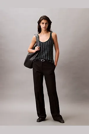 Calvin Klein Beaded Cotton Crochet Tank