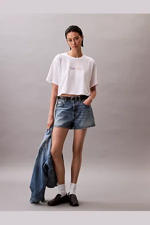 Calvin Klein Boxy Cropped Pyjama Top - Pride