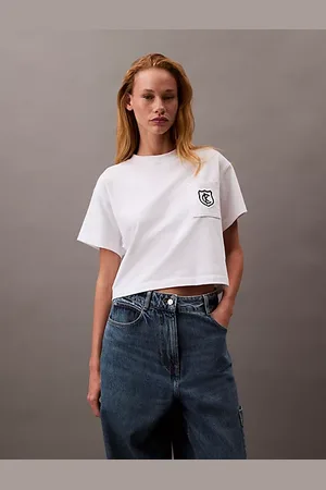 Calvin Klein Cropped Shield Logo T-shirt
