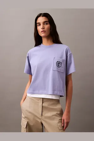 Calvin Klein Cropped Shield Logo T-shirt
