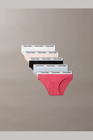 Calvin Klein 5 Pack Girls Bikini Briefs - Icon Cotton Stretch