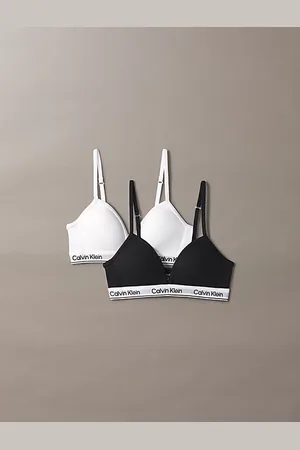 Calvin Klein 2 Pack Girls Triangle Bras - Icon Cotton Stretch