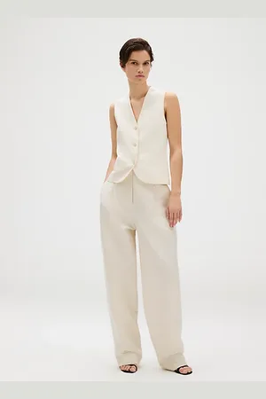 Calvin Klein Relaxed Linen Pleated Trousers