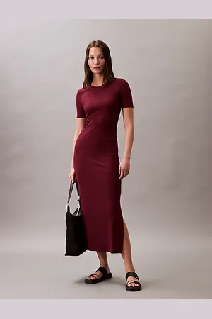 Calvin Klein Modal Stretch Rib Midi Dress