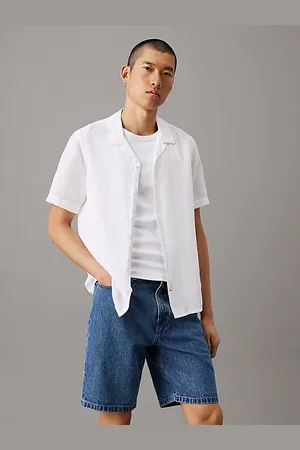 Calvin Klein Linen Cotton Cuban Collar Shirt