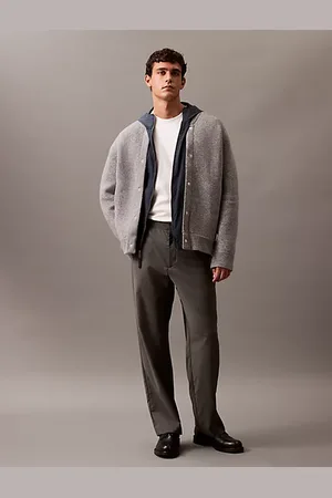 Calvin Klein Boiled Wool Blend Bomber Jacket