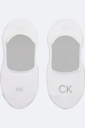 Calvin Klein 2 Pack Soft Cotton Shiny Logo Invisible Socks