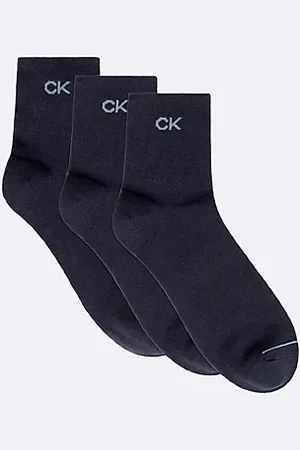 Calvin Klein 3 Pack Soft Combed Cotton Quarter Crew Socks
