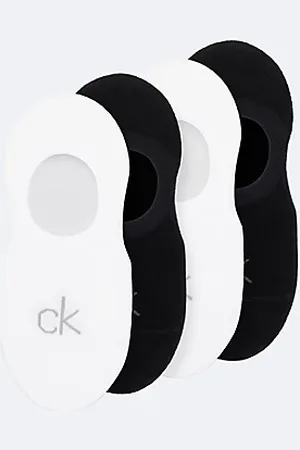 Calvin Klein 4 Pack Soft Combed Cotton Invisible Socks