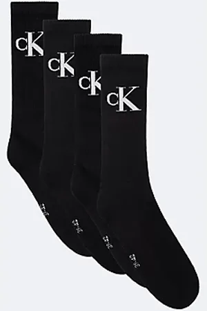 Calvin Klein 4 Pack Soft Combed Cotton Logo Crew Socks