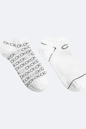 Calvin Klein 2 Pack Soft Combed Cotton Logo Ankle Socks