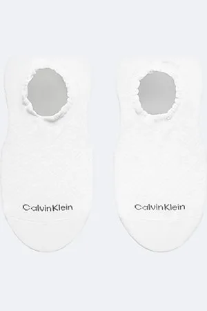 Calvin Klein 2 Pack Scalloped Diamond Knit Invisible Socks