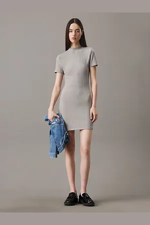 Calvin Klein Slim Textured Rib Mini Dress