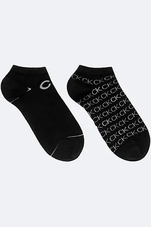 Calvin Klein 2 Pack Soft Combed Cotton Logo Ankle Socks