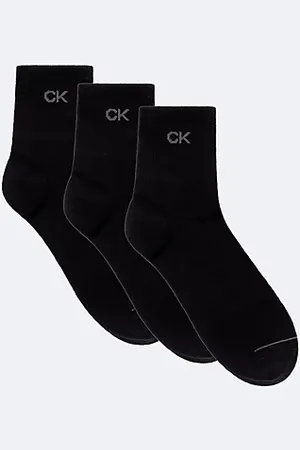 Calvin Klein 3 Pack Soft Combed Cotton Quarter Crew Socks