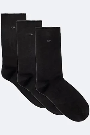 Calvin Klein 3 Pack Soft Combed Cotton Rolltop Crew Socks
