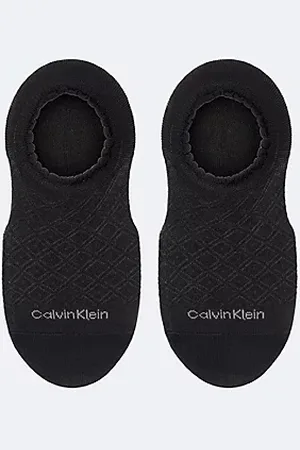Calvin Klein 2 Pack Scalloped Diamond Knit Invisible Socks