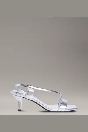 Calvin Klein Metallic Leather Heeled Sandals