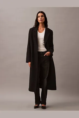 Calvin Klein Long Brushed Wool Blend Coat