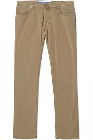 Jacob Cohen Bard Garment Dyed Gabardine Trousers Khaki