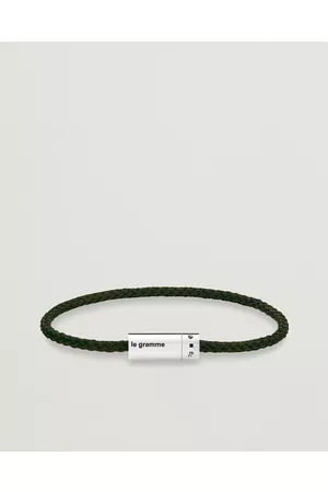 Le Gramme Mænd Armbånd - Nato Cable Bracelet Khaki/Sterling Silver 7g