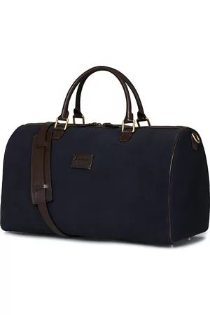 Anderson's Mænd Weekendtasker - Boston Suede Weekendbag Navy/Brown