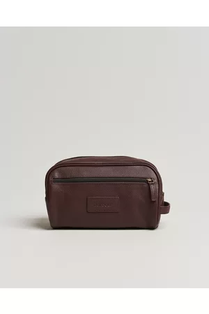 Barbour Mænd Toilettasker - Leather Washbag Dark Brown