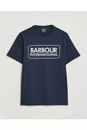 Barbour Mænd Kortærmede - Large Logo Crew Neck Tee Navy