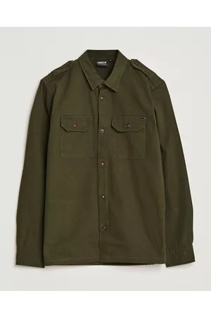 Barbour Mænd Langærmede skjorter - Abbe Cotton Overshirt Forrest Green