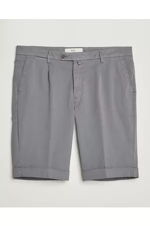 BRIGLIA Mænd Shorts - Pleated Cotton Shorts Grey