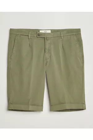 BRIGLIA Mænd Shorts - Pleated Cotton Shorts Olive