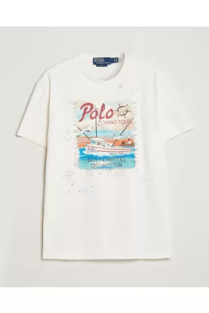 Ralph Lauren Mænd Kortærmede - Graphic Logo Jerset Crew Neck T-Shirt Nevis White