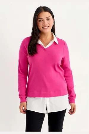 Cellbes Jerseytop med syet skjorte krave