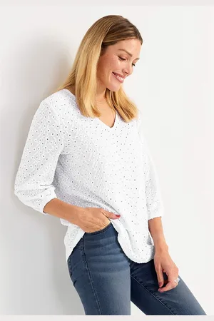 Cellbes Blondetop med hulmønster