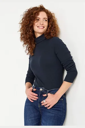 Cellbes Ribbet turtleneck trøje i økologisk bomuld