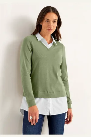 Cellbes Jerseytop med syet skjorte krave