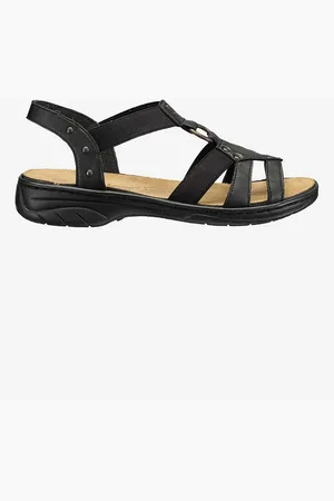 Rieker Lædersandal med elastikremme
