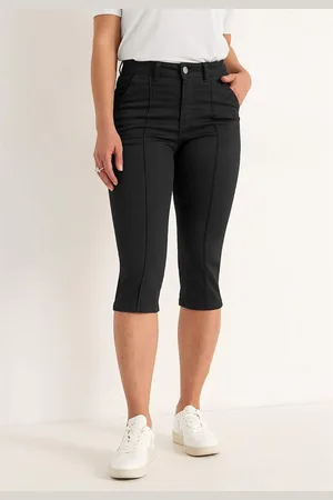 Cellbes Elastiske crop jeans med syet pressefold