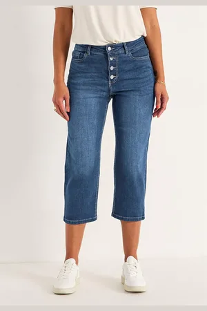 Cellbes Crop jeans med knaplukning