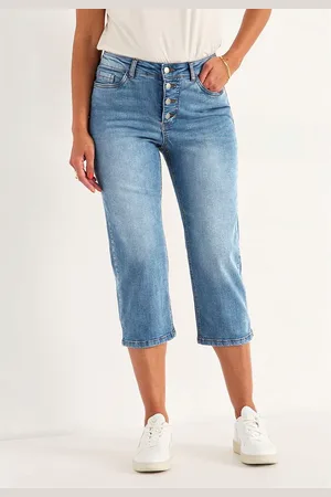 Cellbes Crop jeans med knaplukning