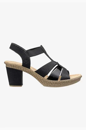 Rieker Sandal med hæl med dekorative remme
