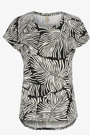 soyaconcept Bladmønstret jerseytop i lyocell