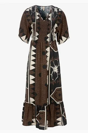 soyaconcept Maxi kjole med smockdetaljer