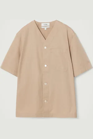 COS Relaxed Collarless Cotton Shirt in